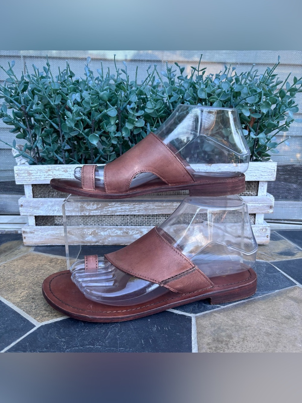 Free People Sant Antoni Leather Slide Sandals